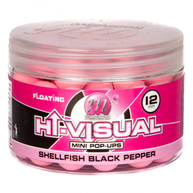 Mainline Hi-Visual Washed Out Pink - Shellfish Black Pepper 12mm Pop Ups