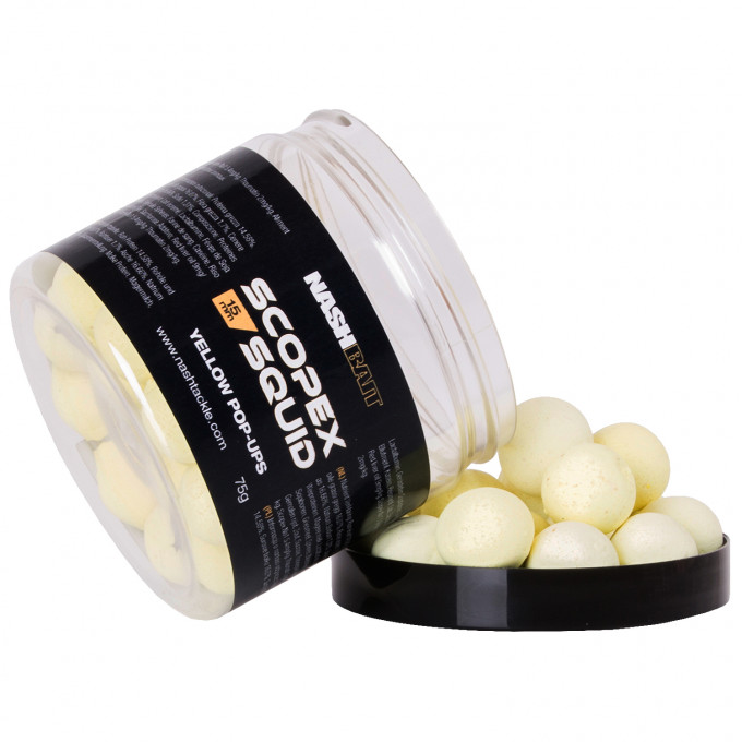Nash Scopex Squid Pop Ups Yellow - 15mm (75g)